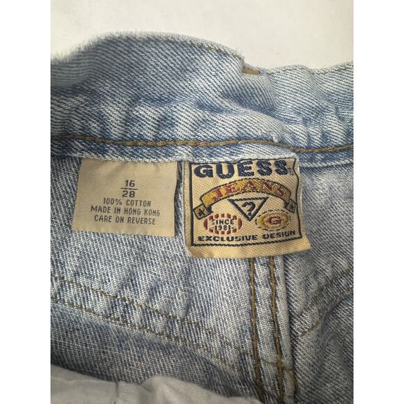 Vintage 80s 90s Guess Jeans High Rise Carpenter Baggy Grunge 100% Cotton Size 28 - Picture 6 of 7
